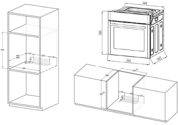 MPM-63-BO-30 built-in electric orkaitė Juodas