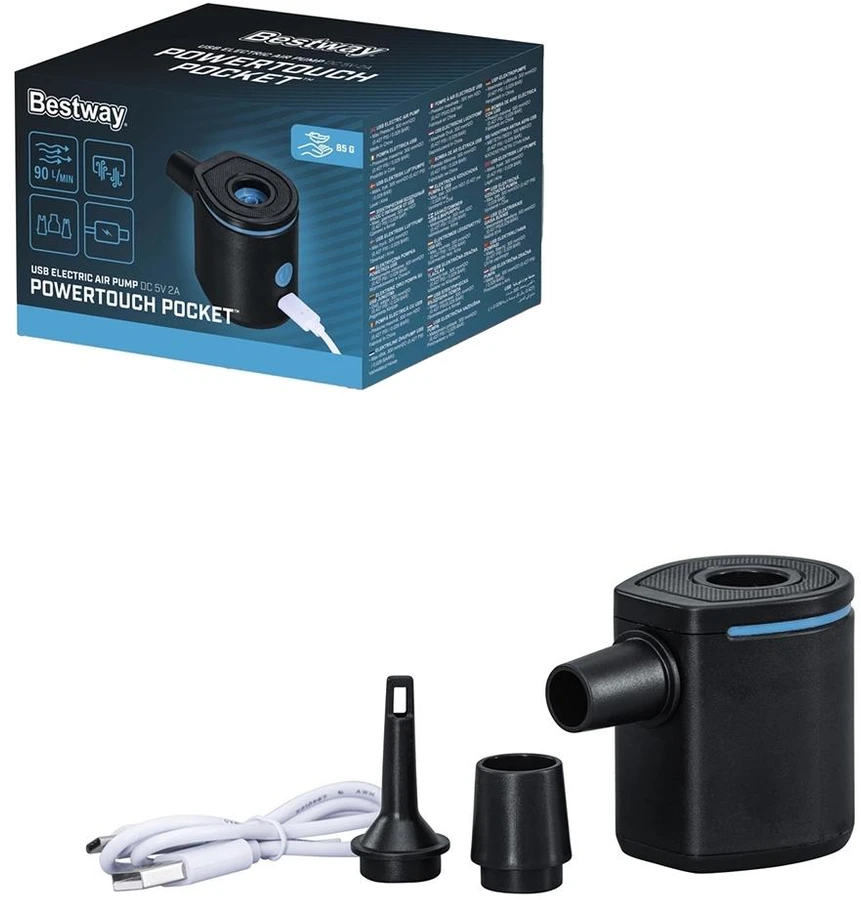 Bestway elektrinis USB oro siurblys + antgaliai 62289