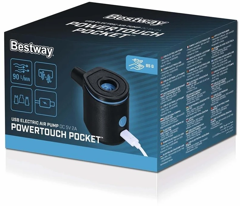 Bestway elektrinis USB oro siurblys + antgaliai 62289