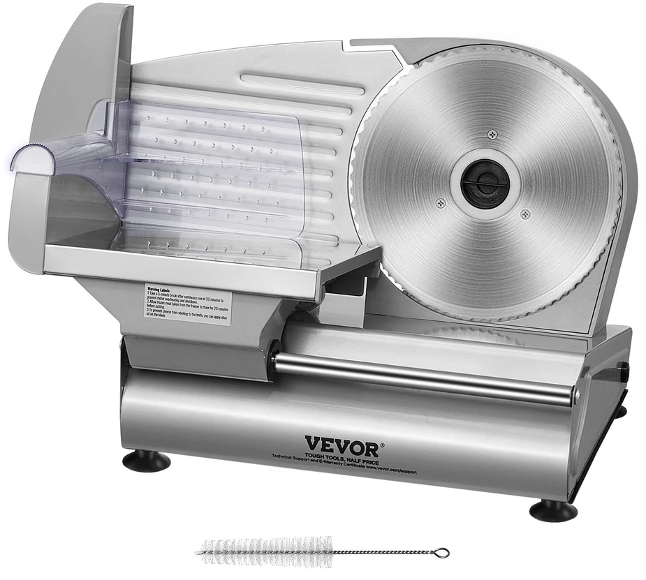 VEVOR Elektrinė mėsos pjaustyklė 180W su reguliuojamu storumu