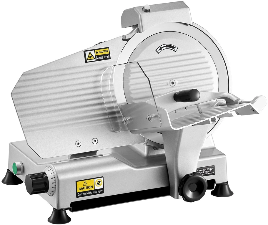 Vevor Elektrinis maisto pjaustiklis 180W 25cm mėsai duonai sūriui