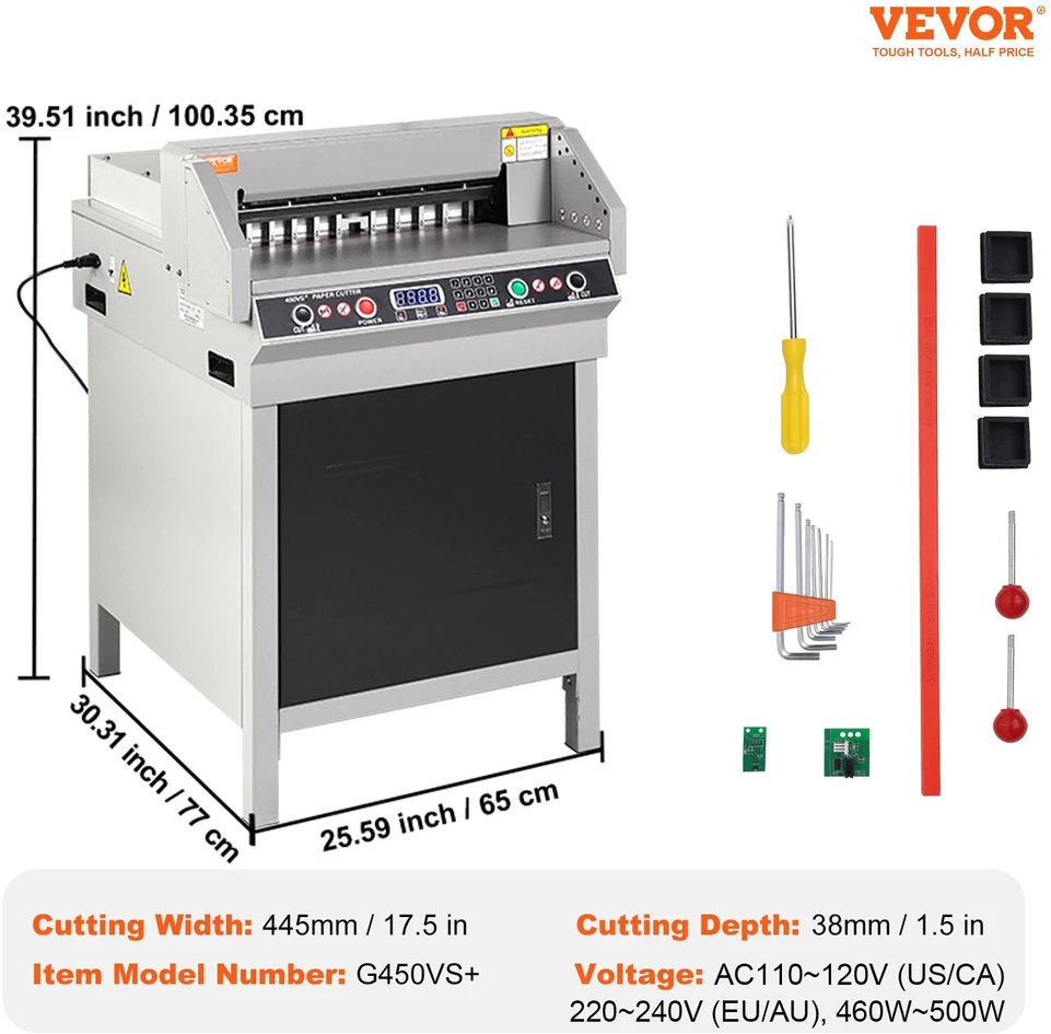 VEVOR 450 mm elektrinė popieriaus pjovimo mašina