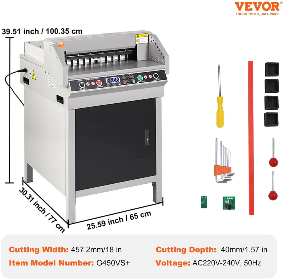 VEVOR Elektrinė 450 mm popieriaus pjaustyklė