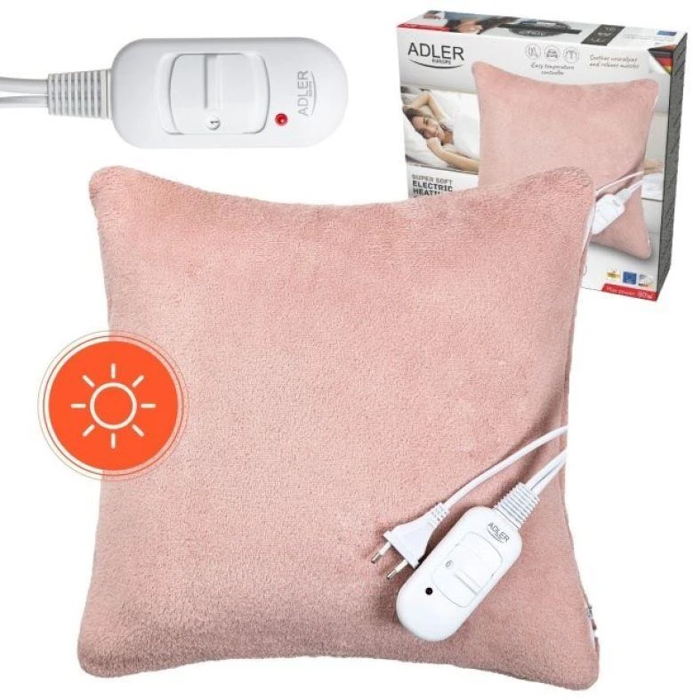 Adler Super Soft elektrinis šildymo kilimėlis | AD 7444 | Šildymo lygių skaičius: 2 | Asmenų skaičius: 1 | Plaunamas | Nuotolinio valdymo pultas | 80 W | Rožinė