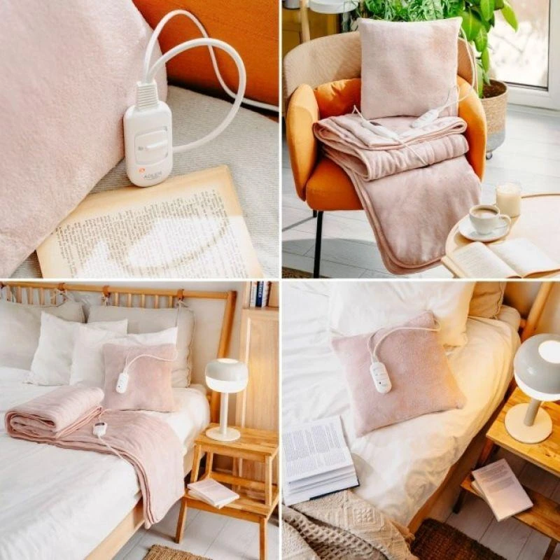 Adler Super Soft elektrinis šildymo kilimėlis | AD 7444 | Šildymo lygių skaičius: 2 | Asmenų skaičius: 1 | Plaunamas | Nuotolinio valdymo pultas | 80 W | Rožinė