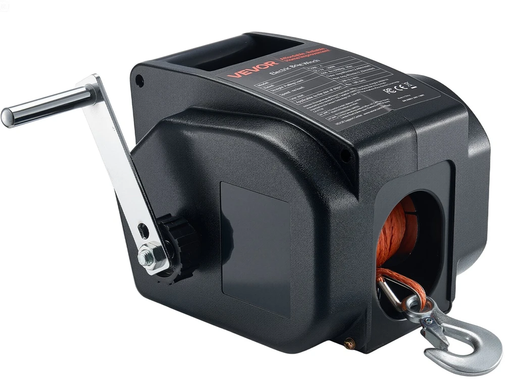 VEVOR Elektrinis valčių gervė, 12V DC 300W, reversinė gervė iki 900 kg