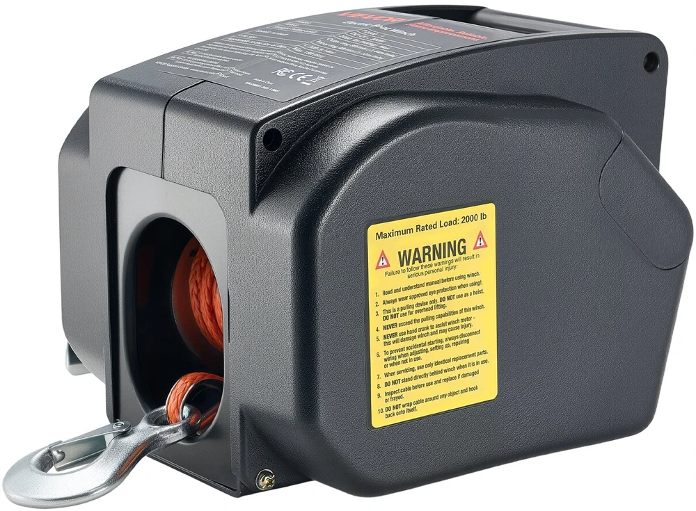 VEVOR Elektrinis valčių gervė, 12V DC 300W, reversinė gervė iki 900 kg