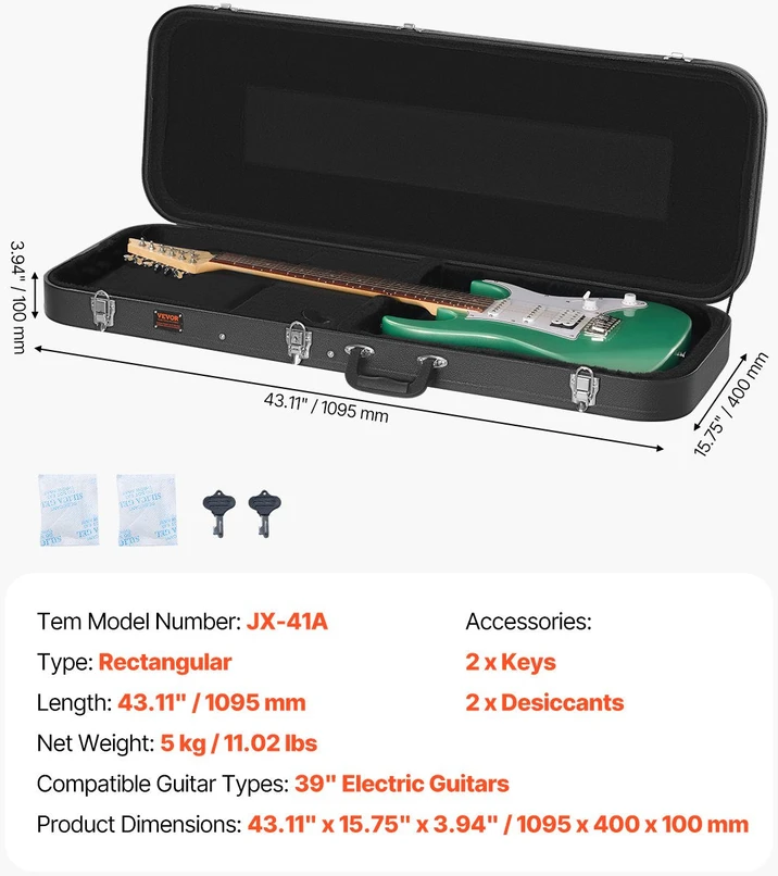 VEVOR Elektrinės gitaros dėklas su spyna