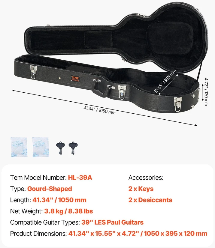VEVOR Elektrinės gitaros dėklas su užraktu