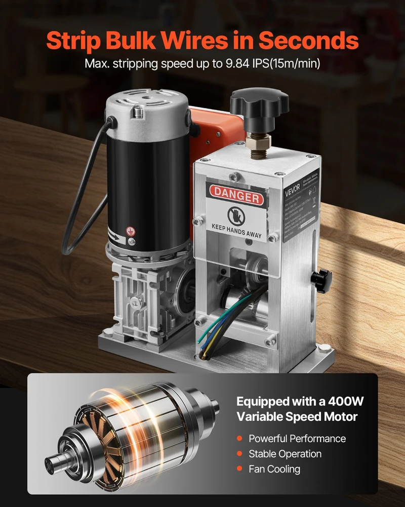 VEVOR Elektrinė vielos nuėmiklio mašina 0.06-1.57 colių 400W