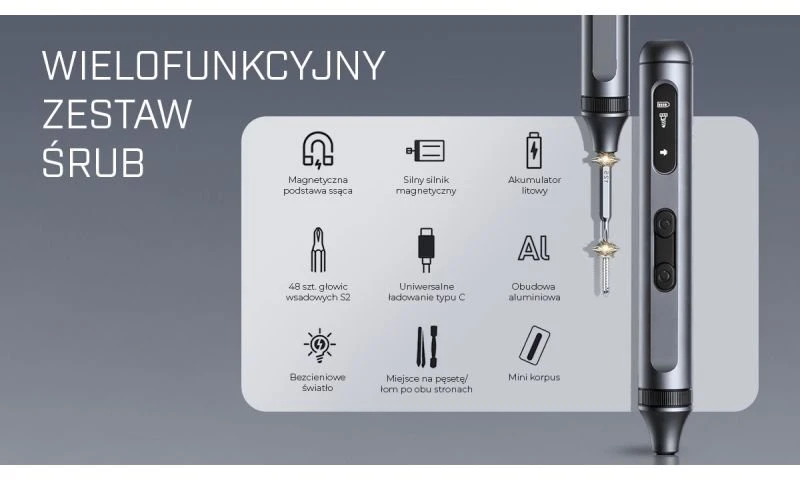Extralink Powerlink | Elektrinis atsuktuvas 50 viename | Elektrinis atsuktuvų rinkinys 50 viename