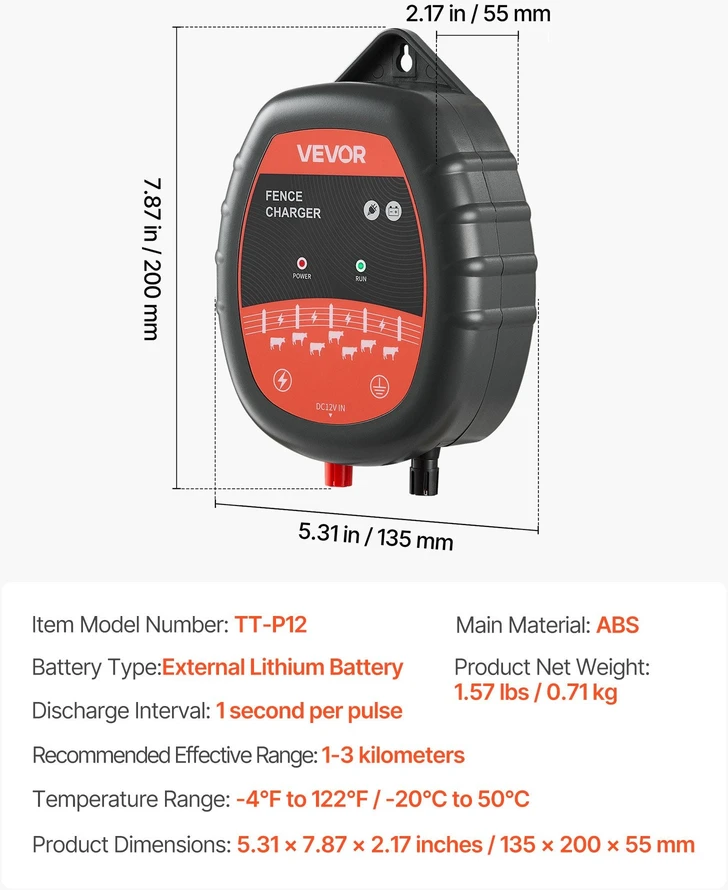 VEVOR Elektros tvoros įkroviklis 10kV 1J AC DC
