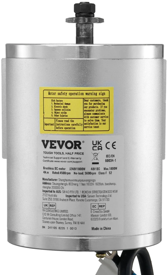 VEVOR 1800W 48V elektrinio variklio rinkinys