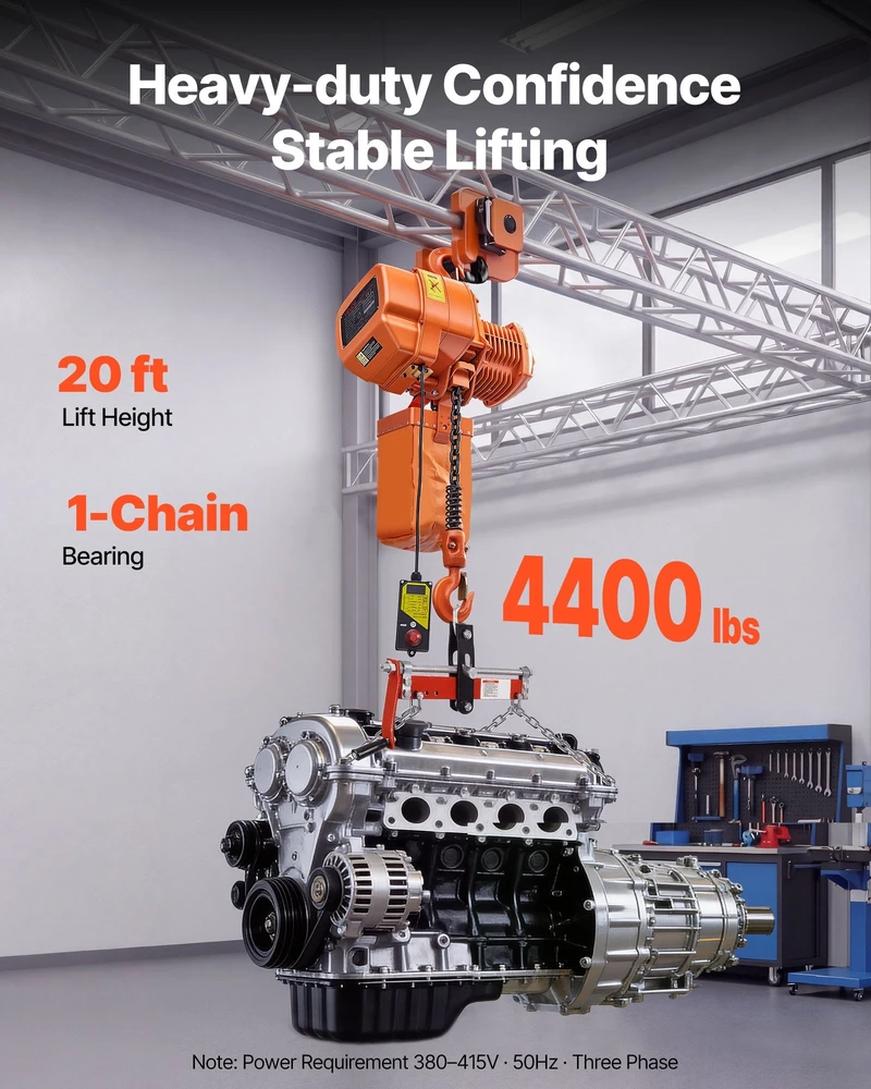 VEVOR 2000 kg elektrinis grandininis keltuvas 6 m