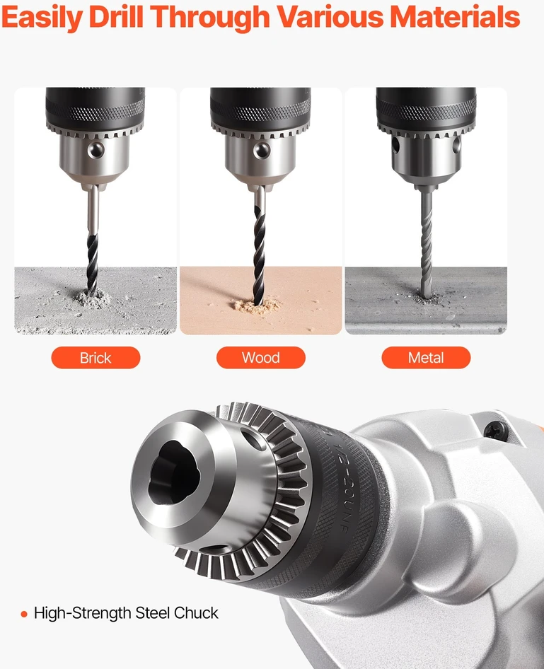 VEVOR Elektrinis maišytuvas 15.89 mm, 1200 W, 0-750 rpm