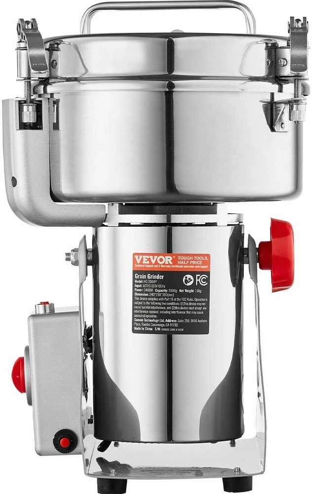 VEVOR 2000g elektrinė pramoninė prieskonių malūnas