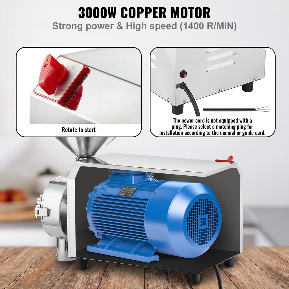 VEVOR Grūdų malūnas 3000W malimo mašina