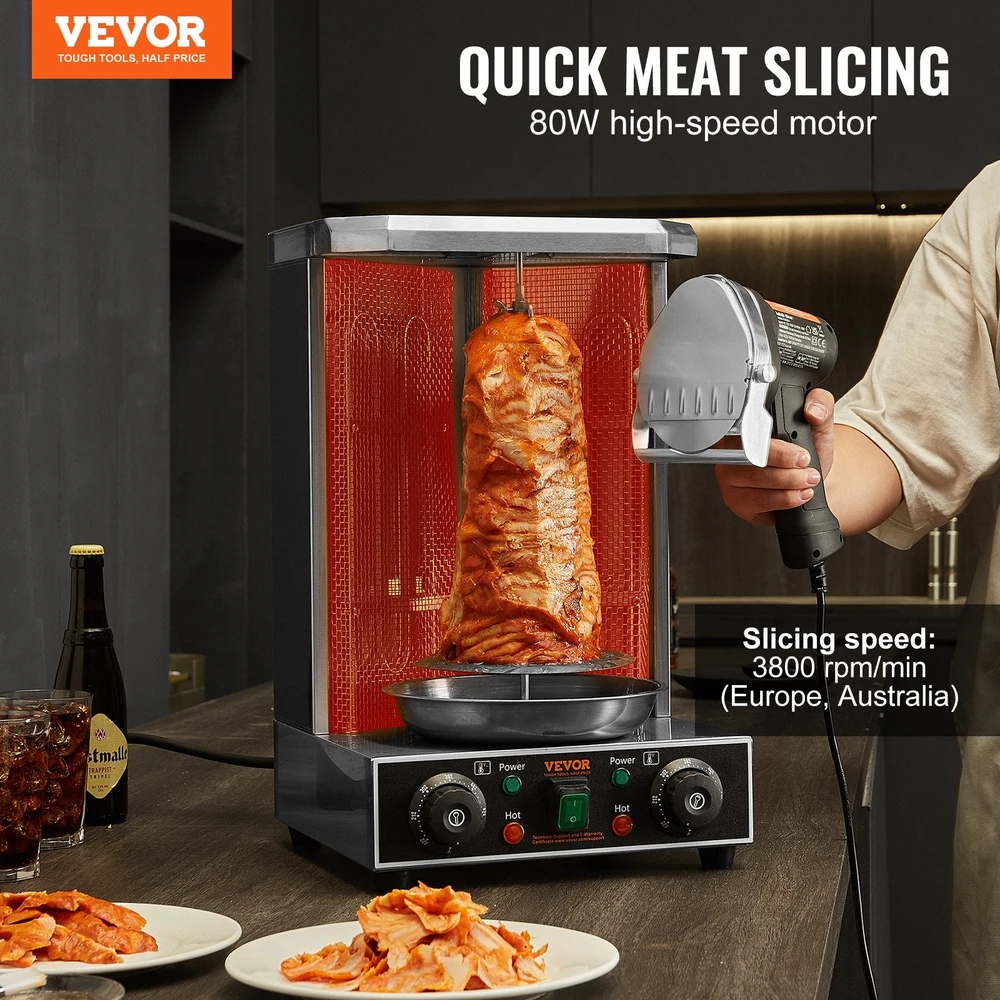 Vevor Elektrinis kebabų peilis su 2 ašmenimis