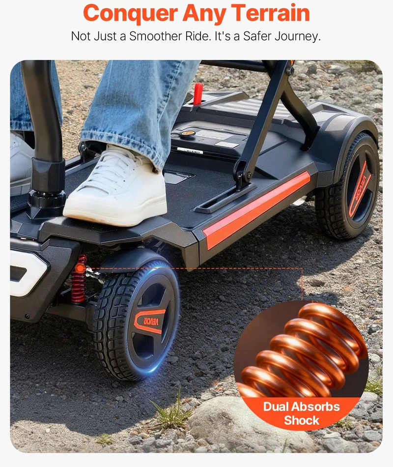 VEVOR Elektrinis keturratis neįgaliųjų vežimėlis