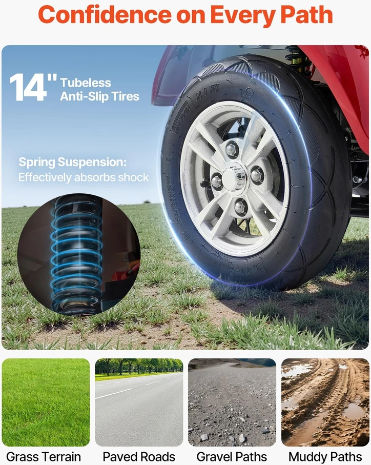 Vevor 4 ratų motoroleris vyresniems žmonėms