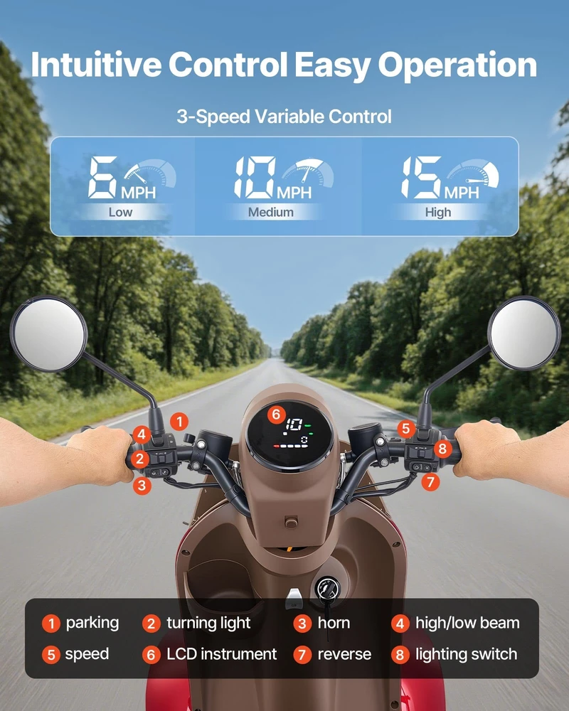 Vevor 4 ratų motoroleris vyresniems žmonėms