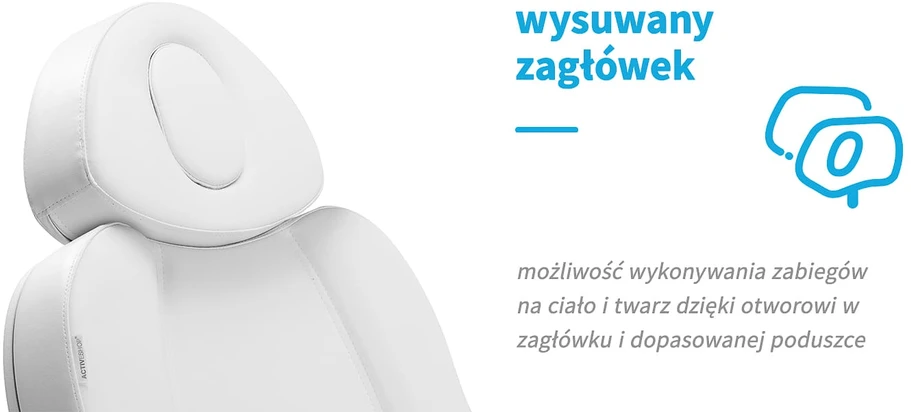 Activeshop Kosmetologinis krėslas Azzurro 803D Electric 3 Motors Professional Baltas