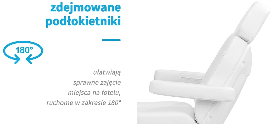 Activeshop Kosmetologinis krėslas Azzurro 803D Electric 3 Motors Professional Baltas