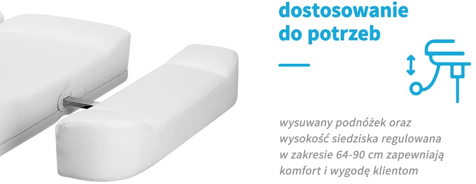 Activeshop Kosmetologinis krėslas Azzurro 803D Electric 3 Motors Professional Baltas