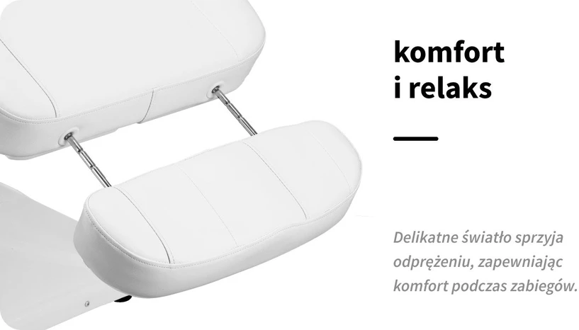 Elektrinis kosmetologinis krėslas su 3 varikliais Sillon Luxury 3, baltas
