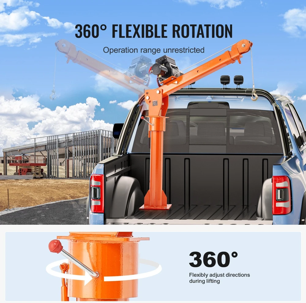 VEVOR Elektrinis kėlimo kranas pikapui, 998 kg, 360°