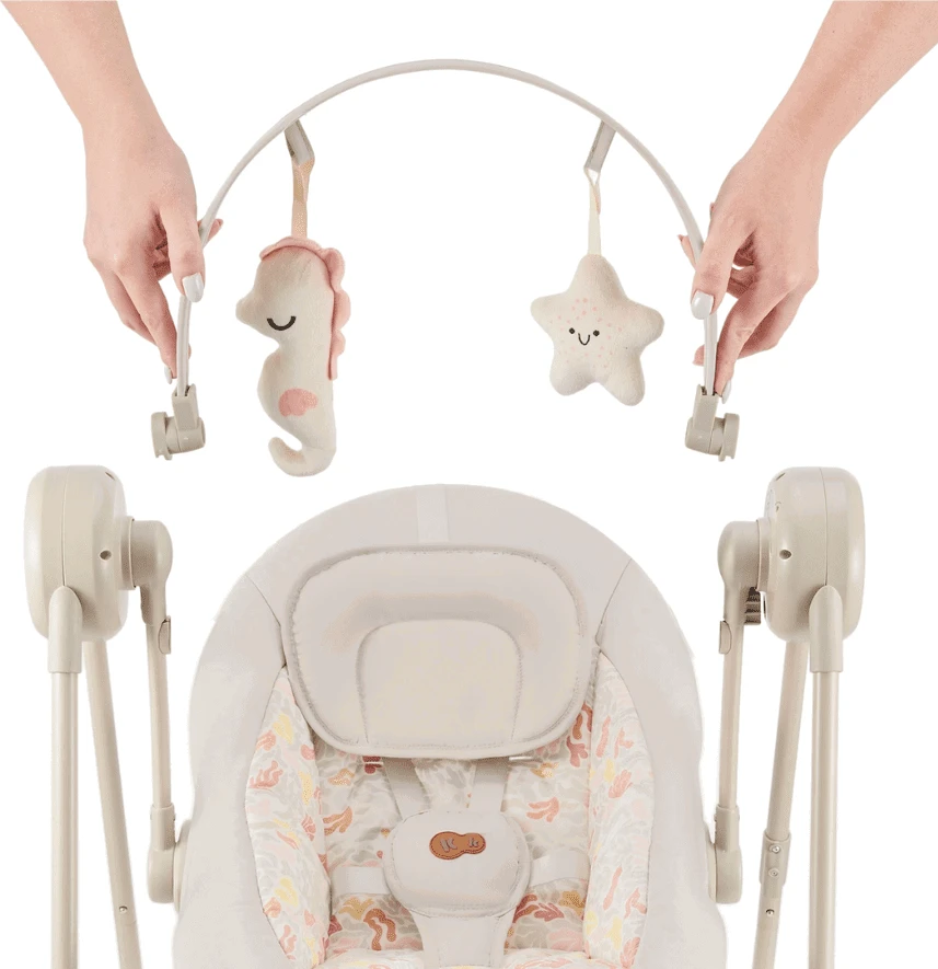 Elektrinis kūdikio supynės-gultukas Kinderkraft SWINGEE, smėlio spalvos