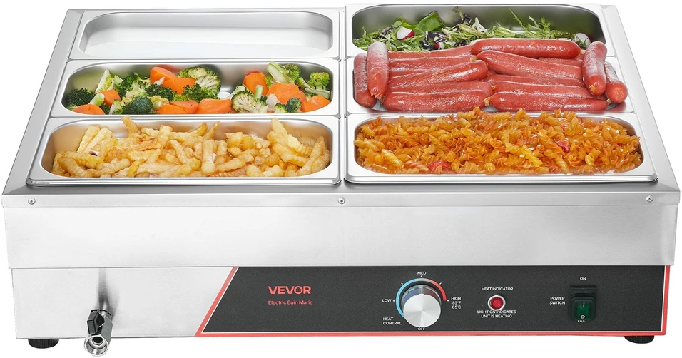 VEVOR Elektrinis maisto šildytuvas iš nerūdijančio plieno, 1500W