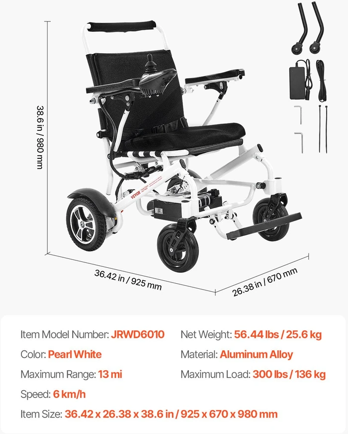Vevor Elektrinis vežimėlis 136kg talpa 21km lankstomas