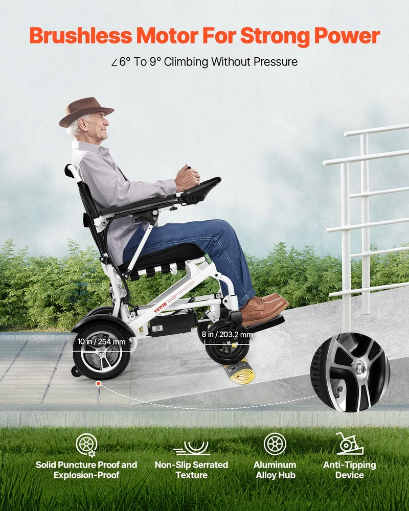 Vevor Elektrinis neįgaliųjų vežimėlis 136 kg talpa