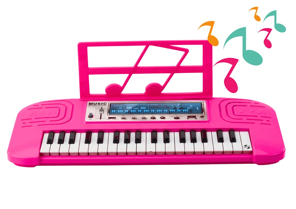 Lean Toys Elektroninis fortepijonas vaikams su 37 klavišais ir 36 melodijomis, rožinis
