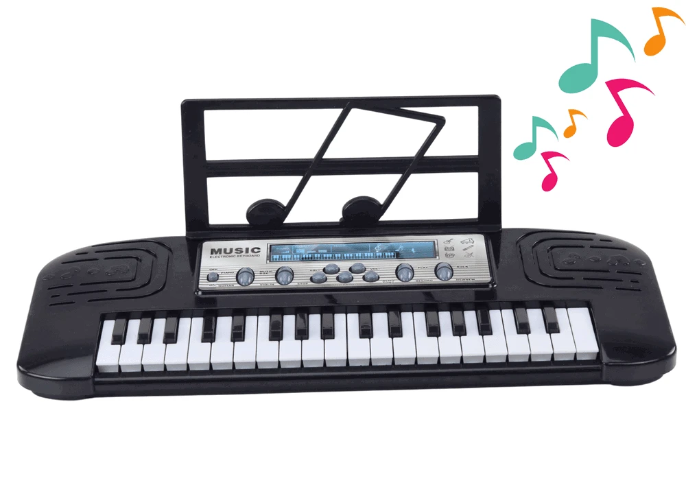 Elektryczne Elektroninis pianinas vaikams su mikrofonu ir stovu, 37 klavišai