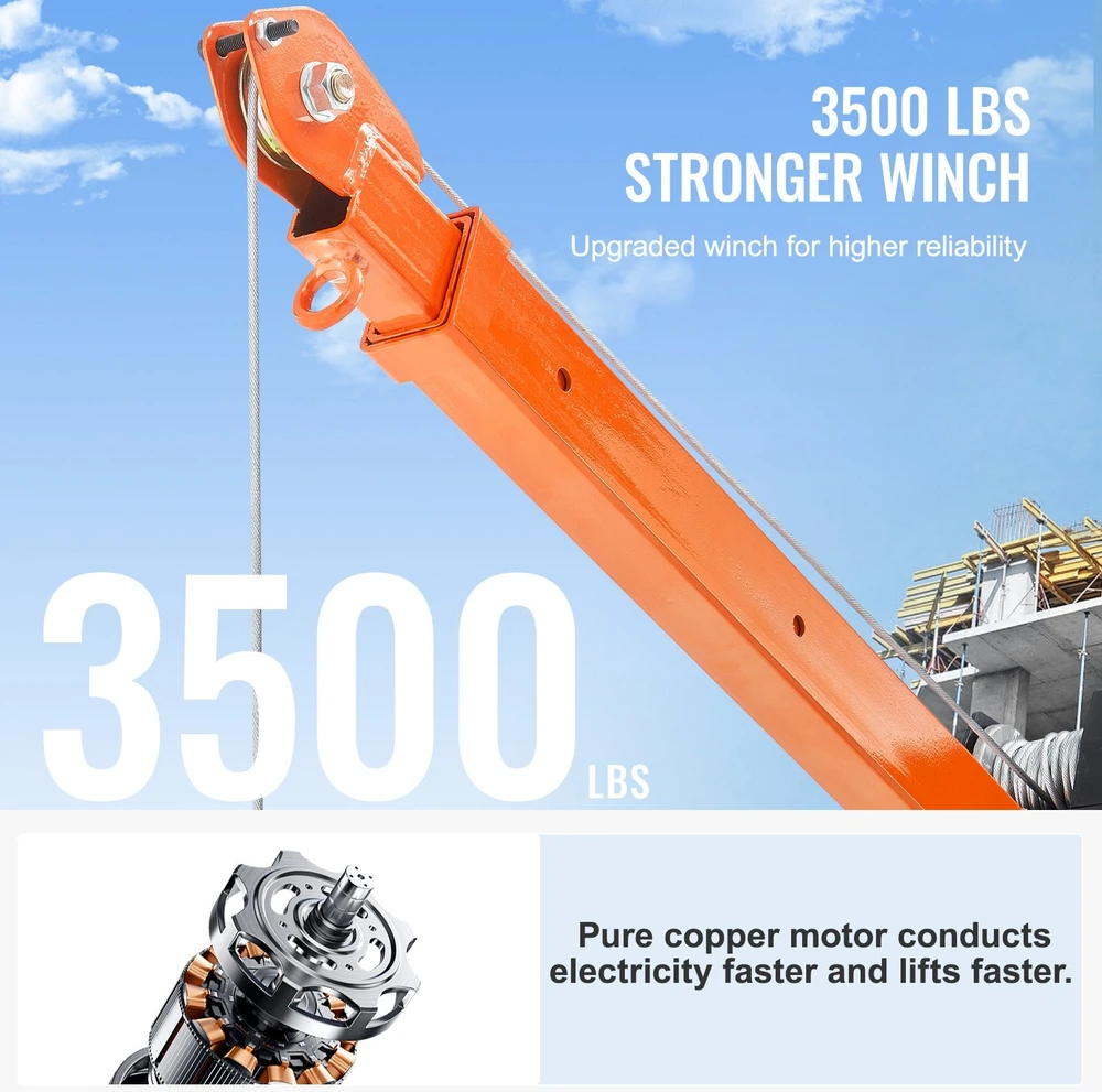 VEVOR Elektrinis sunkvežimio kranas 360° 499 kg keliamas