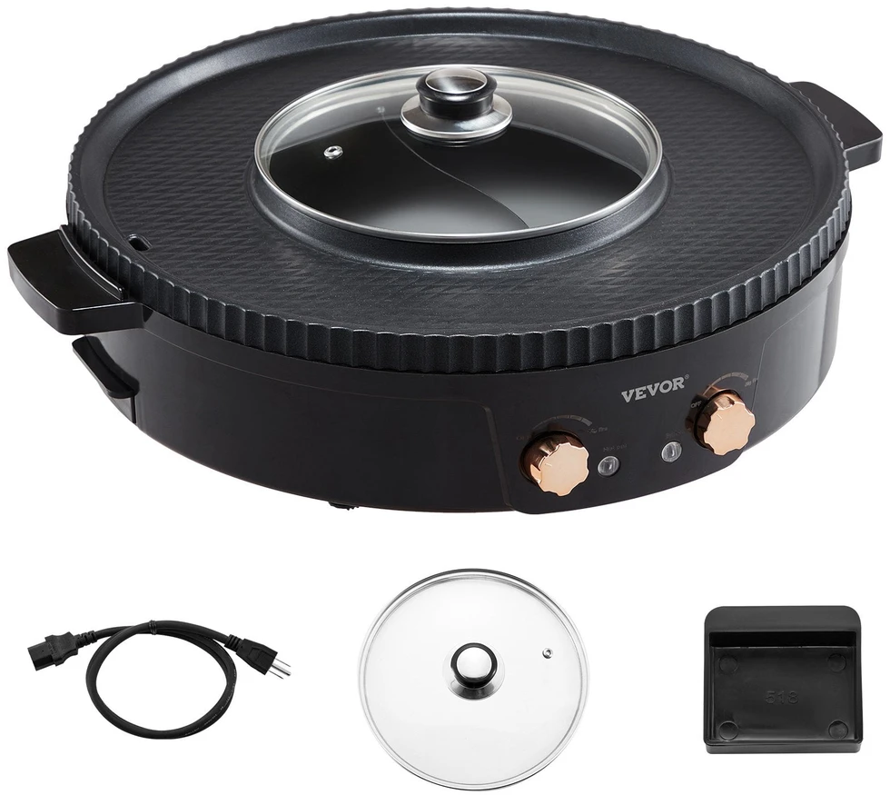 Vevor Elektrinis grilis ir hotpot 1800W 2-in-1