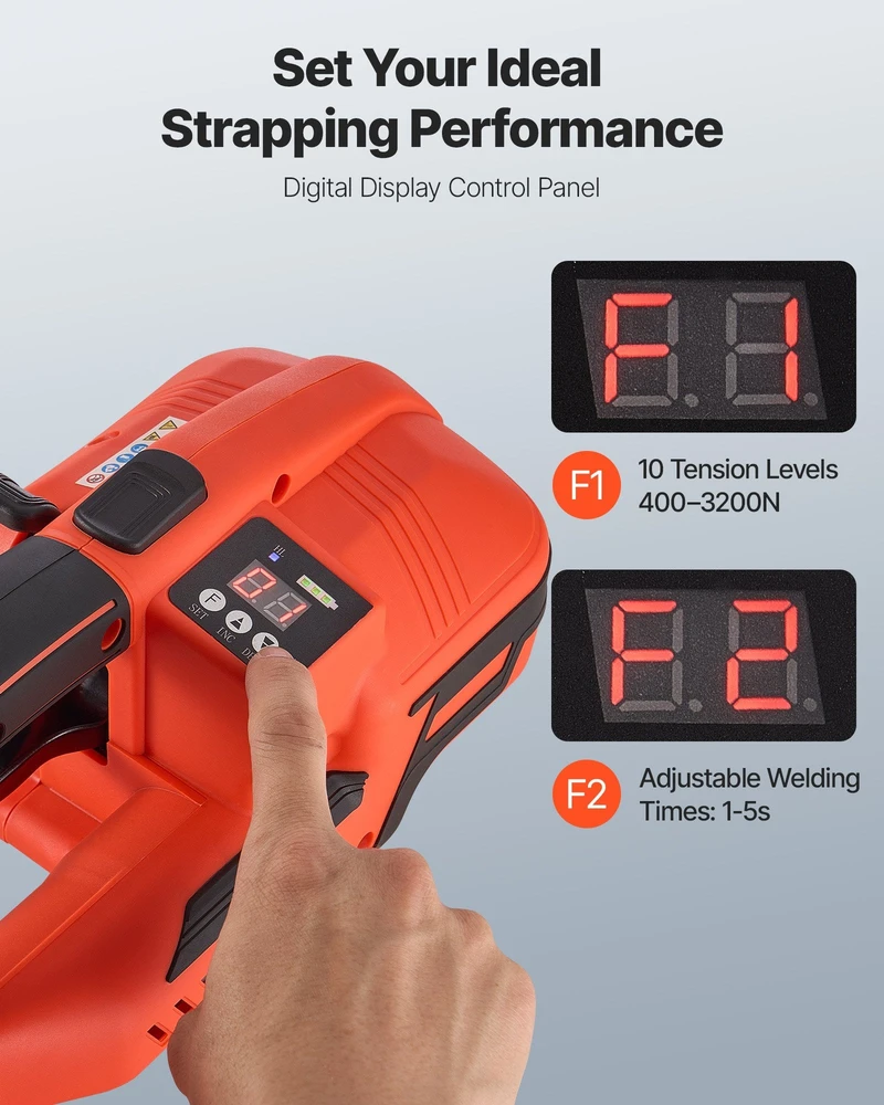 VEVOR Elektrinė juostavimo mašina, 2 x 4000 mAh baterijos