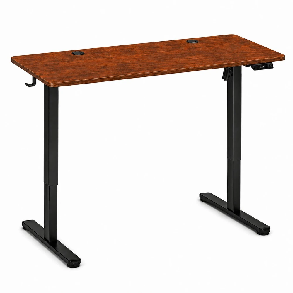 Elektrinis stalas 140x60 cm, reguliuojamo aukščio 72-118 cm, sendinto ąžuolo, ModernHome