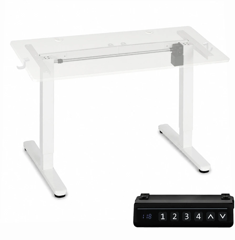 Elektrinis stalo rėmas, aukščio reguliavimas 72-118 cm, stalviršiui iki 160 cm, baltas ModernHome