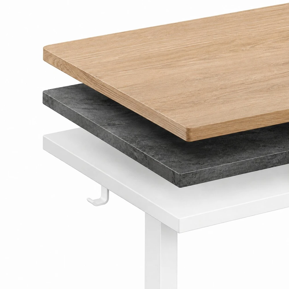 Elektrinis stalo rėmas, aukščio reguliavimas 72-118 cm, stalviršiui iki 160 cm, baltas ModernHome