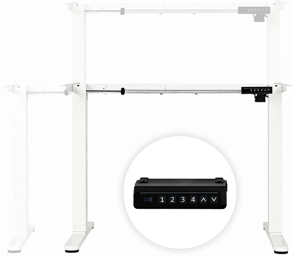 Elektrinis stalo rėmas, aukščio reguliavimas 72-118 cm, stalviršiui iki 160 cm, baltas ModernHome