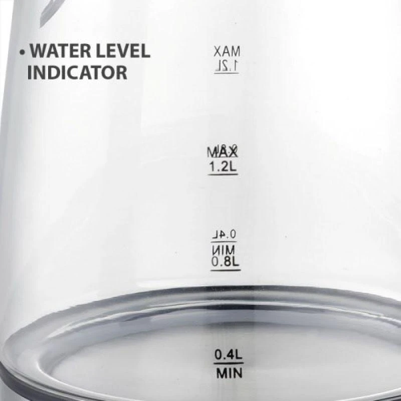 Maestro MR-062-Juodas Glass Electric Virdulys 1,2 L