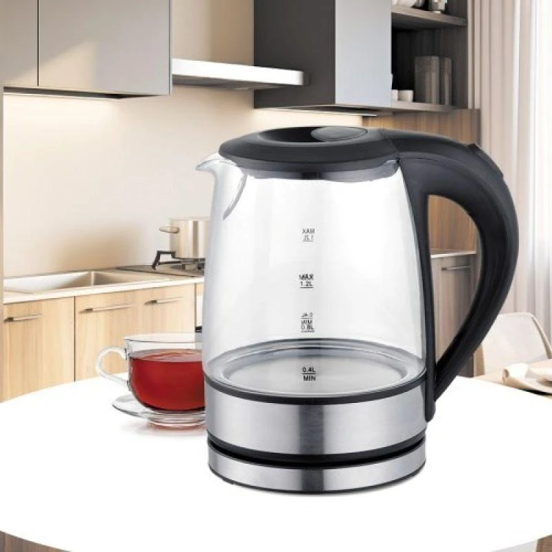 Maestro MR-062-Juodas Glass Electric Virdulys 1,2 L