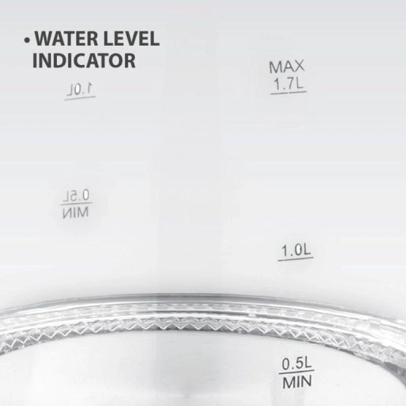 Maestro MR-063-Baltas Glass Electric Virdulys 1.7 L Baltas