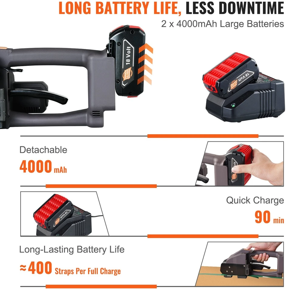 VEVOR Automatinis elektrinis diržų užtraukimo įrankis 1-1,9 cm diržams
