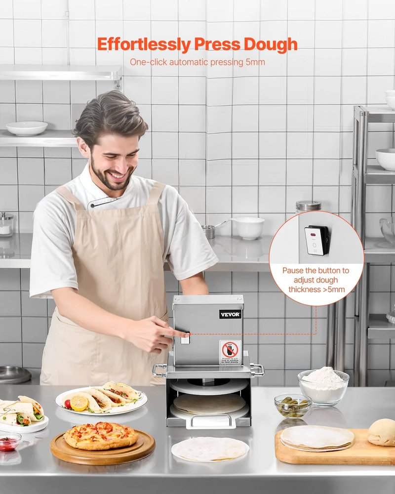 VEVOR Elektrinė 15 cm picos tešlos presas