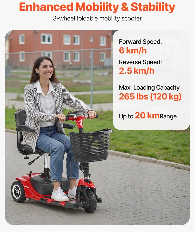 Vevor 3 ratų elektrinis mobilumo motoroleris