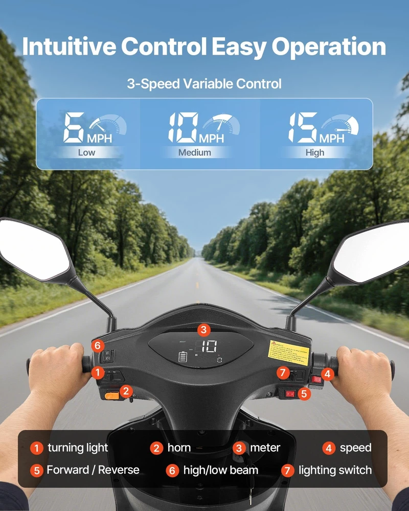 Vevor Triratė elektrinė motoroleris senjorams ir suaugusiems